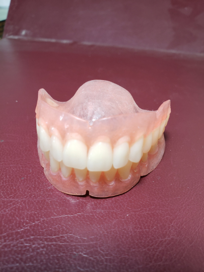 zset of ultra thin dentures, upper horseshoe palate, wax-try-in, premium bleach shade teeth, new upper and lower impressions, wax bite, shipping x3