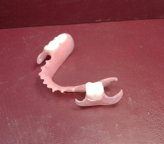 zUltra-thin upper denture, flexible lower partial, wax try-in, shipping (x2)