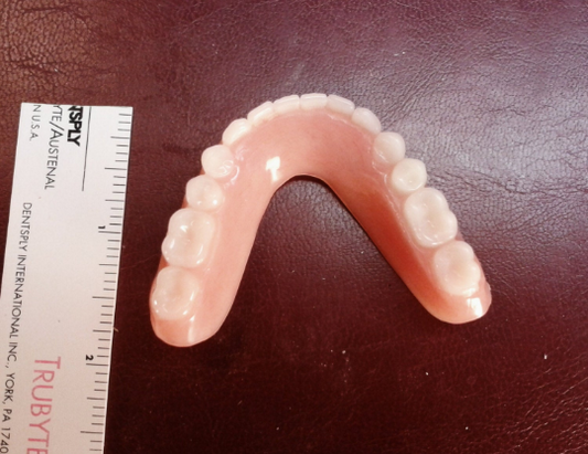Lower denture acrylic, medium, false teeth