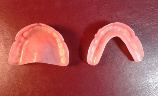 Set of acrylic dentures, large, false teeth