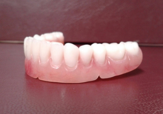 Lower denture acrylic, medium, bleach, false teeth